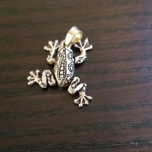 Sterling silver frog pendant
